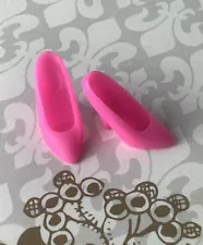 Doll Shoes Neon Pink Closed Toe Heels Pumps For Barbie