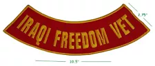 Iraqi Freedom Vet Yellow on Red Iron on / Sew On Patch