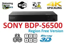 Sony BDP-S6500 Region free Blu Ray player Multi region Smart wifi 4k A B C & 0-8