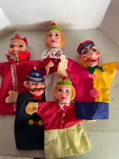 Vintage Lot of 5 Mr. Rogers Neighborhood or Punch & Judy Hand Puppets