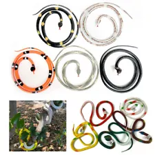 Set of 2 Rubber Snakes Realistic Toy for Fake Safari Garden Joke Prank Soft H