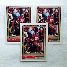 3 ) MINT 1992 TOPPS JERRY RICE LOT High Numbers CARDS SAN FRANCISCO 49ERS SALE $