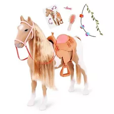 Our Generation 18'' Palomino Hair Play Horse Accessory Set for Dolls