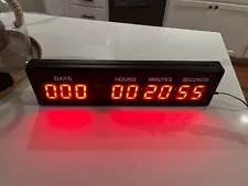 9999 days Countdown Up LED timer wall mounted 10 digit clock Large 20” Long