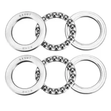 2pcs Thrust Ball Bearings 35mm x 52mm x 12mm Chrome Steel Single Row Roller