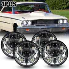 For 1962-1974 Ford Galaxie 500 4pcs 5-3/4 5.75" Round LED Headlights Hi/Lo Beam (For: 1971 Ford Galaxie 500)