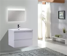 BOHEMIA LINA 30" WALL MOUNTED BATH VANITY WITH REINFORCED ACRYLIC SINK MOB30