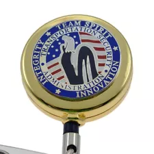 TSA Team Insignia Retractable Badge Reel ID Card Security Pass Holder Gold