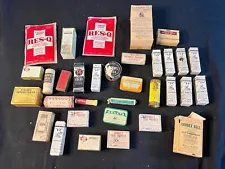 Vintage Lot (33) ANTIQUE MEDICINES Boxes Bottles - NEW UNUSED 1920s-1940 Rare!