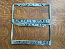 Rare VTG pair Santa Maria California Subaru Dealership License Plate Frames Brat