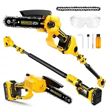 2-IN-1 Cordless 6 Inch Pole Saw & Chainsaw for DeWALT 20V MAX* Battery, With ...