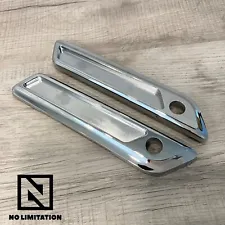 Silver Saddlebag Latch Hinge Covers Pair for 14-23 Harley-Davidson Touring (For: More than one vehicle)