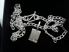 BEAUTIFUL DIANA PORTER SILVER GOLD ETCH DIAMOND andon 18 ''PENDANT NECKLACE BNIB