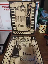 Paris Hat Shoppe And Paris Dress Boutique Metal Signs