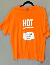 Taco Bell Shirt Hot Sauce Bright Orange T-Shirt X-Large