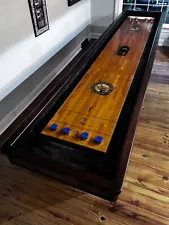 12 foot mahogany rare Hootie & Blowfish signed shuffleboard table