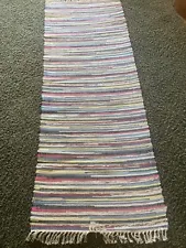 Vintage Handmade Cotton Rag Rug 50" x 29" Multicolor Unused