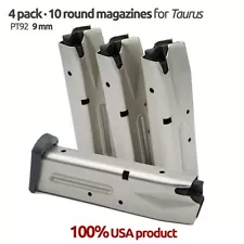 4 Magazines for Taurus PT 92/99 9MM 10 Round S.S.