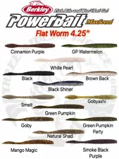 SALE - 4.25" Berkley PowerBait MaxScent Flat Worm Drop Shot Lure - Choose Color