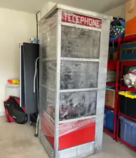 Vintage 1960's American Phone Booth with Working Door and Rotary Phone For Sale