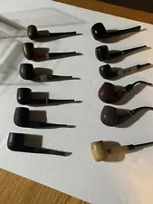 Tobacco smoking pipes ( lot of 12 ) preowned , various brands