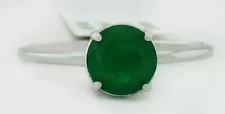 GENUINE 1.08 Cts EMERALD SOLITAIRE RING 10K GOLD - Free Certificate Appraisal