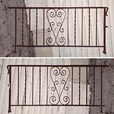 Lot 7 (55ft) Antique Vintage Old Steel Wrought Iron Metal Handrail Porch Railing