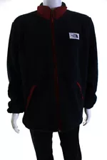 The North Face Mens Fleece Mock Neck Sweater Navy Blue Red Size Extra Large