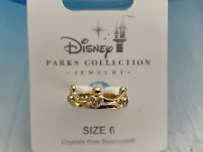 Sale! Disney Parks Swarovski Crystal Ring Mickey Icon Princess Crown Size 6