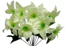 Tiger Lily Bush of 12 Stems 22in Cream