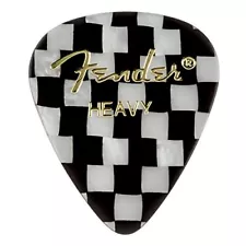 Fender 351 Premium Celluloid Guitar Picks - HEAVY, CHECKERED - 12-Pack (1 Dozen)