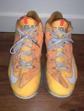 Mens Nike Lebron 11 Low Floridian 642849-800 Atomic Mango Sneakers Size 11