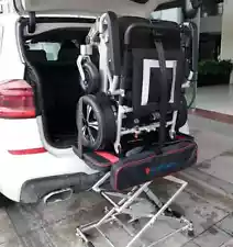 Lightweight rechargeable mini lift.Transfers wheelchair,scooter into the trunk