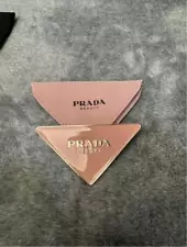 PRADA Beauty Logo Triangle Hand Mirror & Pink Case Authentic Mirror Not for Sale