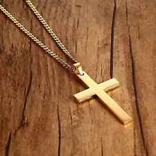 Stainless Steel Cross Pendant Chain Necklace for Men Women Jewelry Giftð·SALE~