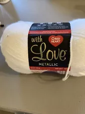 New ListingRed Heart with Love Metallic 4.5 oz skeins -Discontinued - White