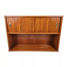 Vintage Danish Modern Teak Bookcase Cabinet Sliding Doors Mid-Century Modern