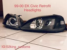 99-00 Honda Civic EK Retrofit Headlights With Bi-xenon Projectors