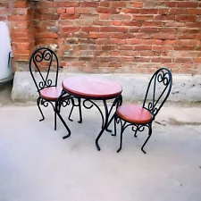 Bistro Style Coffee Shop Table 2 Chairs for Dolls Dollhouse