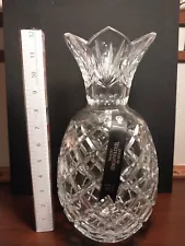 House Of Waterford Crystal 12" Hospitality Pineapple Flower Vase Black Ribbon