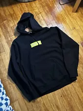 Supreme Box Logo Hoodie Hooded Sweatshirt Black Neon Yellow Logo - Size L - FW17