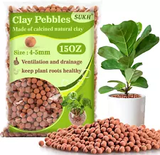 Clay Pebbles Indoor Plants Natural Used for Decoration Aquaponics Modern 15Oz US