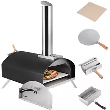 Portable Pizza Oven Outdoor Wood Pellets Fired with Stone Stainless Cooking NEW