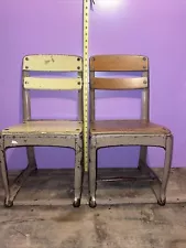 “Envoy” 2-Vintage 1940’s Industrial Child's School Chairs, American Seating Co.