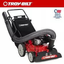 Troy-Bilt Gas Chipper Shredder Vacuum 24" 163cc Self-Feeding w/ High Rear Wheels