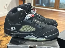 DS Nike Air Jordan V 5 Black Metallic Silver 2007 Size 11.5