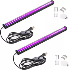 Black Light Bar, 10W 1Ft Black Light for Cabinet, USB UV Black Light Fixture for