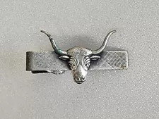 Vintage Longhorn Steer Bull Tie Bar-Biker