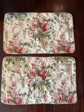 Thomasville king shams Roses Floral cream set of 2 pink purple green gold