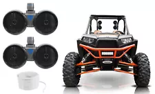 2 Rockville DWB80B Dual 8" 800w Tower Speakers for Polaris RZR/Jeep/ATV/UTV/Cart